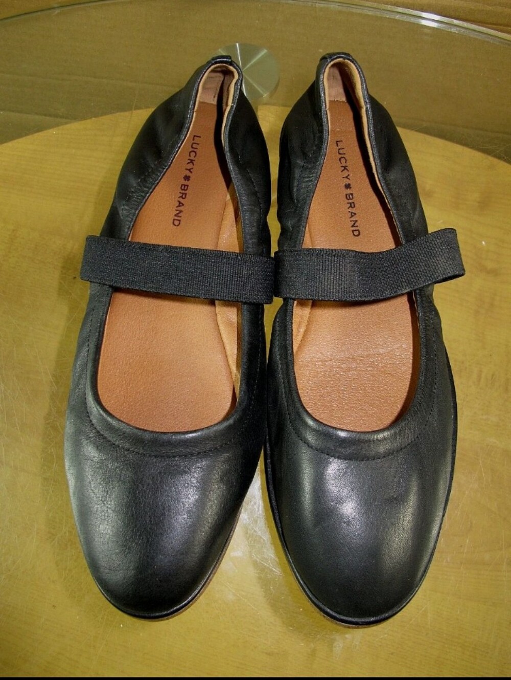 Lucky Brand Mary Jane Flats Shoes Black Leather Size 9